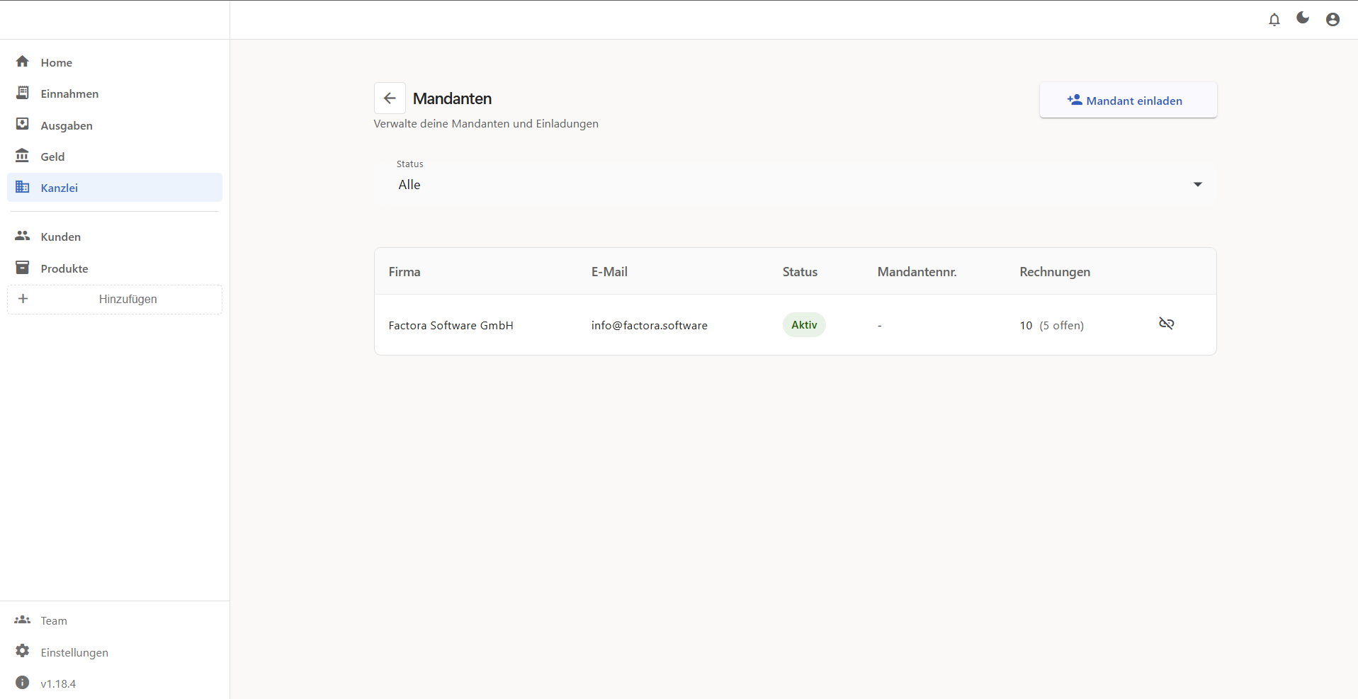 Kanzlei-Dashboard — Dashboard