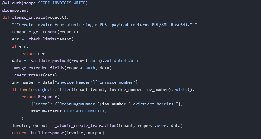 API Atomic Flow Code-Beispiel