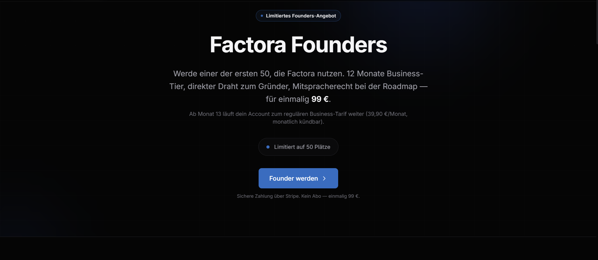 Founders-Programm Vorschau