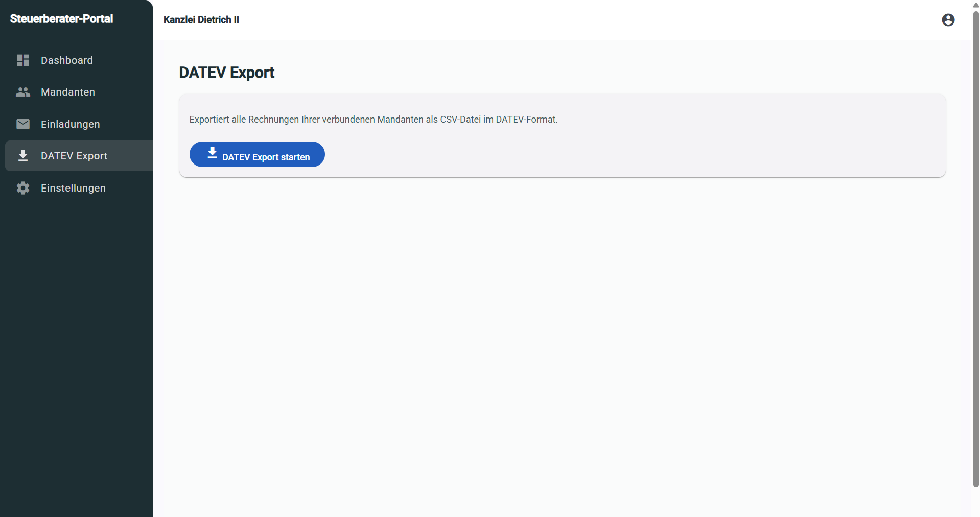 Steuerberater Portal — DATEV-Export