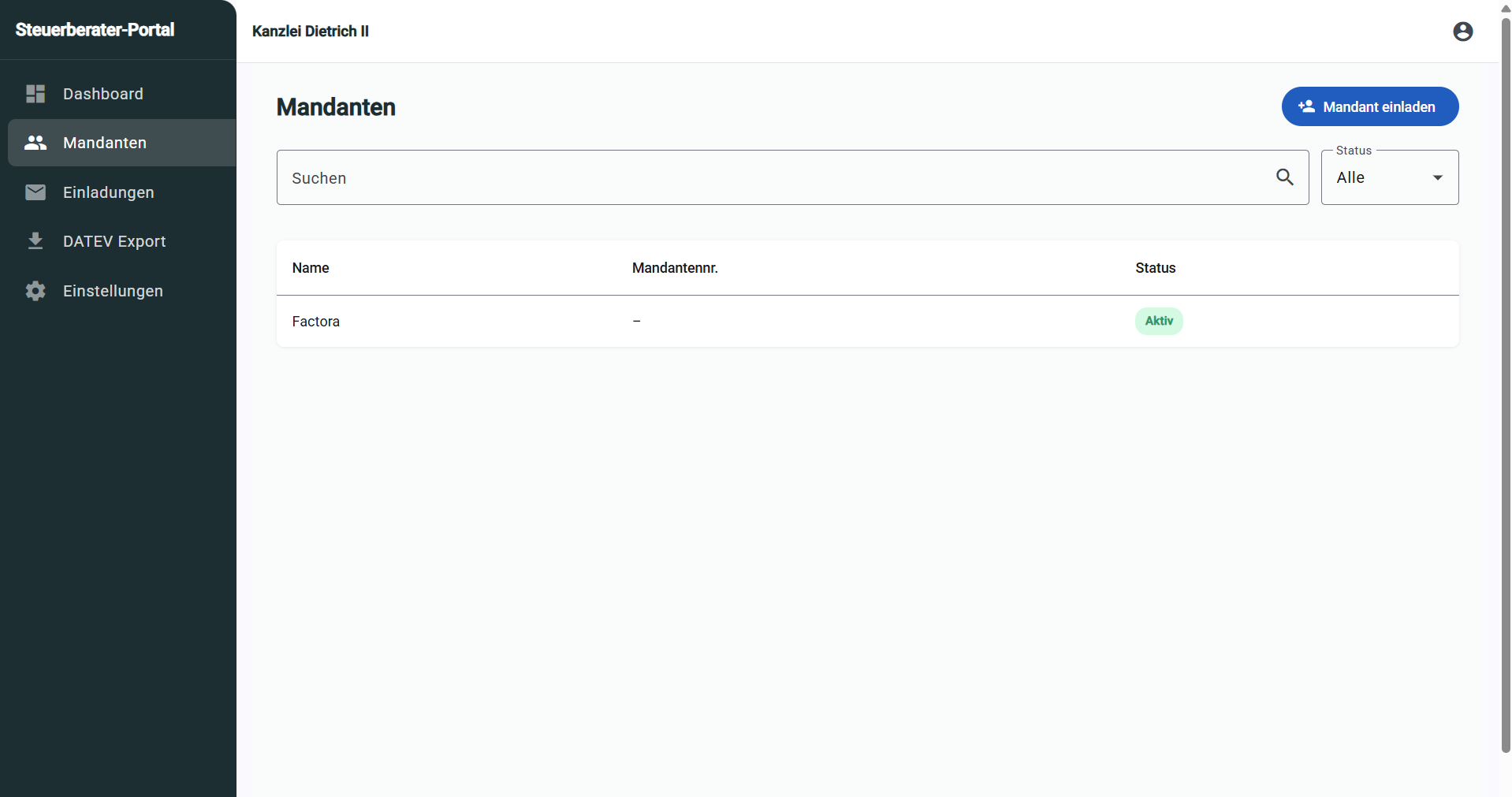 Steuerberater Portal — Mandanten